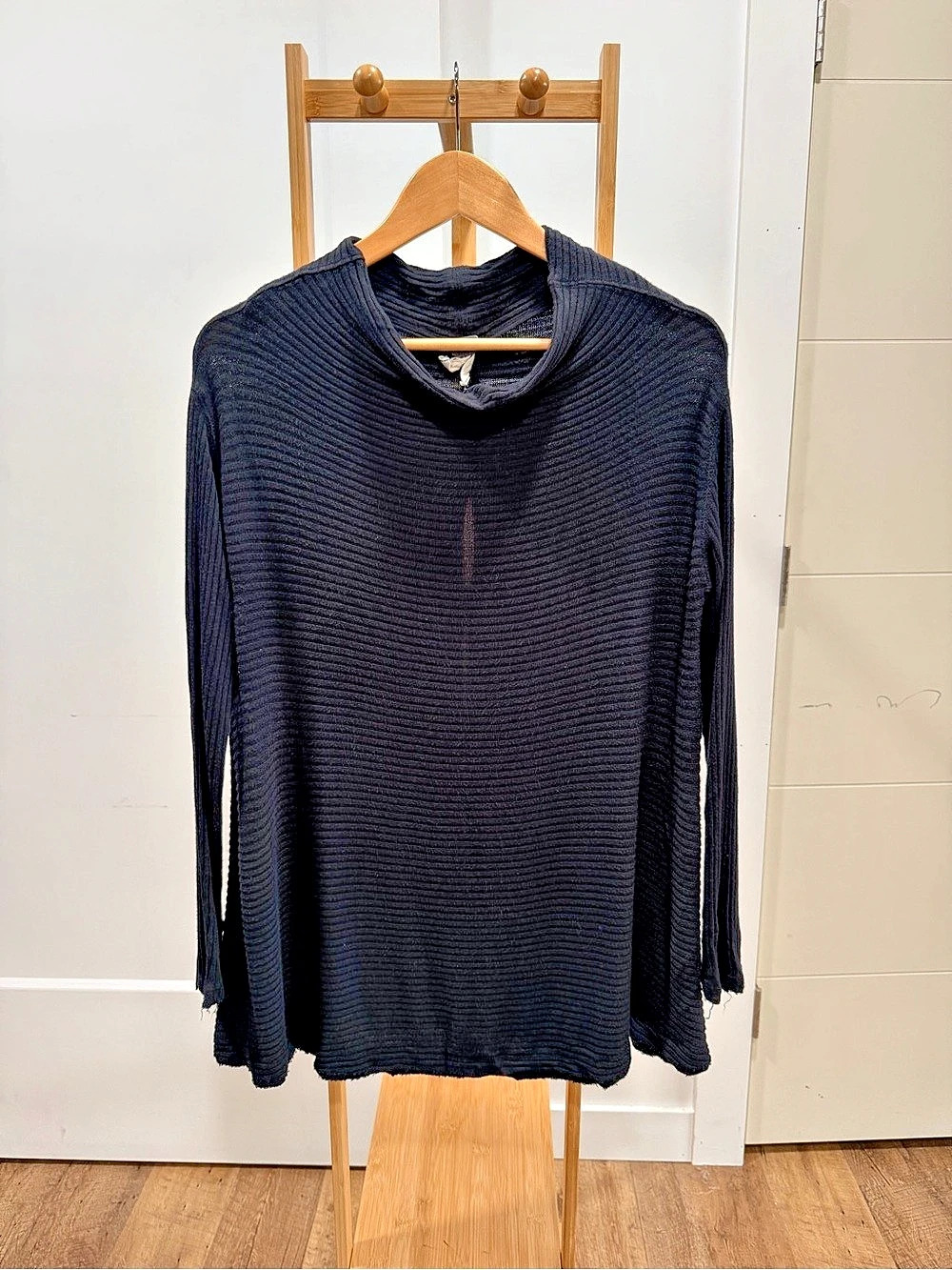 We The Free Black Ribbed Long Sleeve Tunic Size Medium